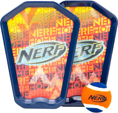 NERF Self-Stick Toss and Catch Tennis Ball Game with Paddles                                                                    
