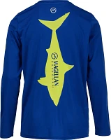 Magellan Outdoors Boys' FishGear Casting Crew Fish Print Long Sleeve T-shirt