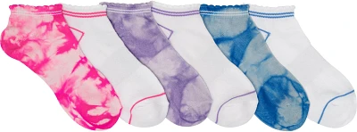 BCG Girls' Tie Dye Quarter Socks 6-Pack                                                                                         