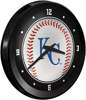 The Fan-Brand Kansas City Royals Baseball Ribbed Frame Wall Clock                                                               