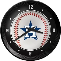 The Fan-Brand Houston Astros Baseball Ribbed Frame Wall Clock                                                                   
