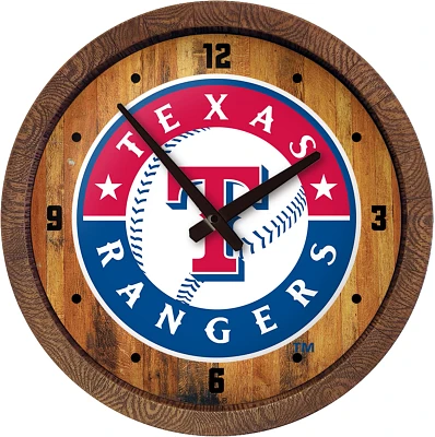 The Fan-Brand Texas Rangers Faux Barrel Top Wall Clock