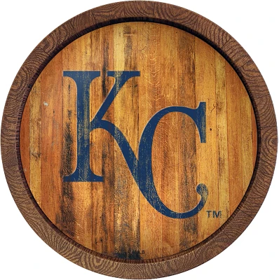 The Fan-Brand Kansas City Royals Weathered Faux Barrel Top Sign