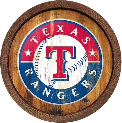 The Fan-Brand Texas Rangers Weathered Faux Barrel Top Sign