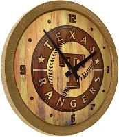 The Fan-Brand Texas Rangers Ash Branded Faux Barrel Top Wall Clock                                                              