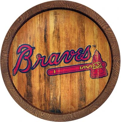 The Fan-Brand Atlanta Braves Weathered Faux Barrel Top Sign