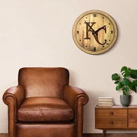 The Fan-Brand Kansas City Royals Ash Branded Faux Barrel Top Wall Clock                                                         