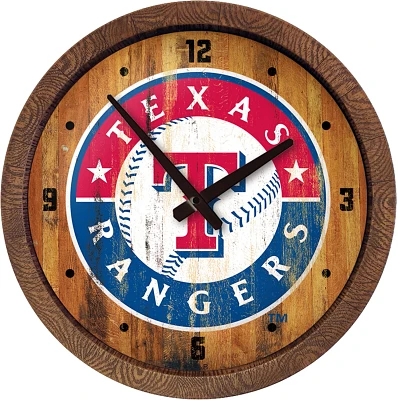 The Fan-Brand Texas Rangers Faux Barrel Top Wall Clock