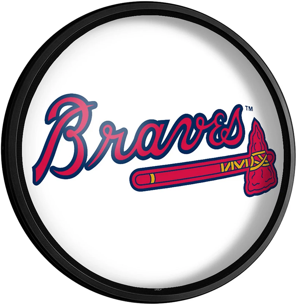 The Fan-Brand Atlanta Braves Logo Round Slimline Lighted Wall Sign                                                              
