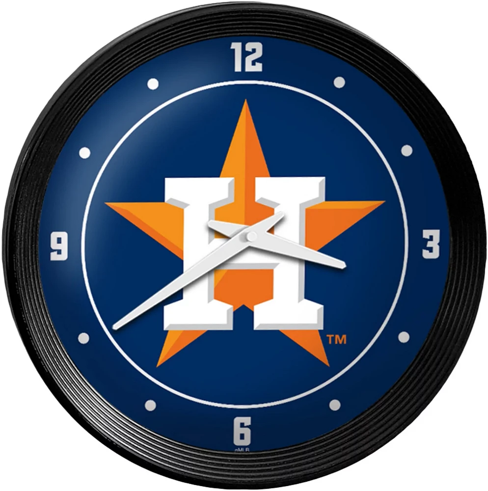 The Fan-Brand Houston Astros Logo Ribbed Frame Wall Clock                                                                       