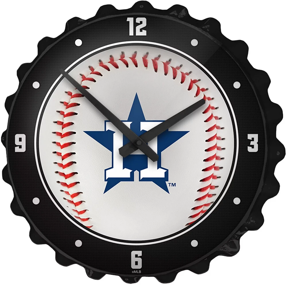 The Fan-Brand Houston Astros Baseball Bottle Cap Wall Clock                                                                     