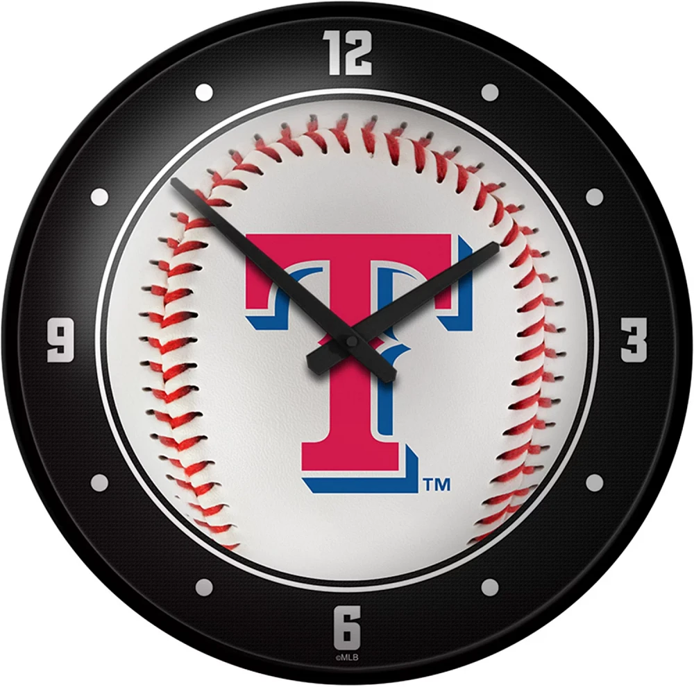 The Fan-Brand Texas Rangers Baseball Modern Disc Wall Clock                                                                     