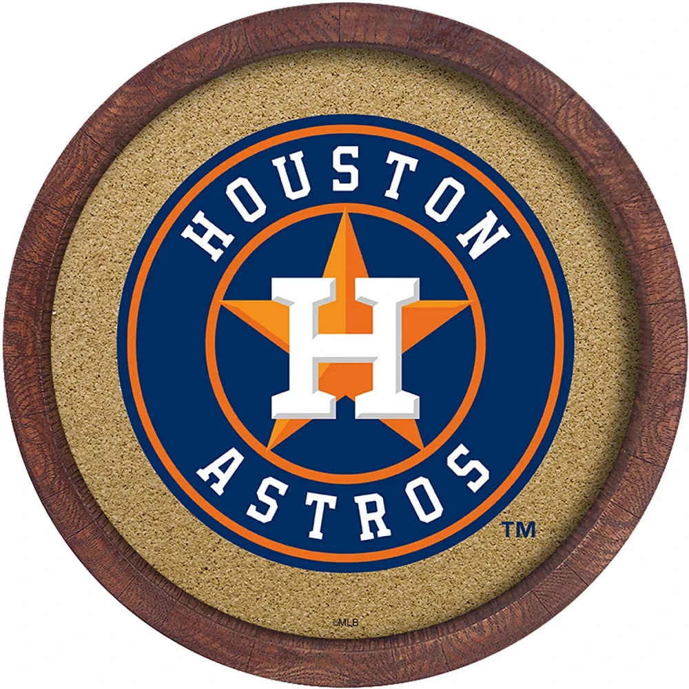 The Fan-Brand Houston Astros Faux Barrel Framed Cork Board