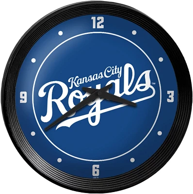 The Fan-Brand Kansas City Royals Wordmark Ribbed Frame Wall Clock                                                               