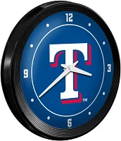 The Fan-Brand Texas Rangers Logo Ribbed Frame Wall Clock                                                                        