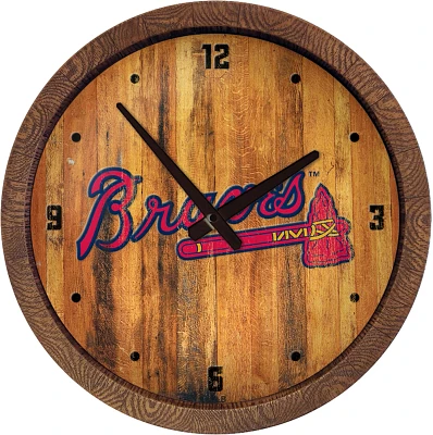 The Fan-Brand Atlanta Braves Faux Barrel Top Wall Clock