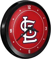 The Fan-Brand St. Louis Cardinals Logo Ribbed Frame Wall Clock                                                                  