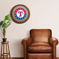 The Fan-Brand Texas Rangers Faux Barrel Framed Cork Board