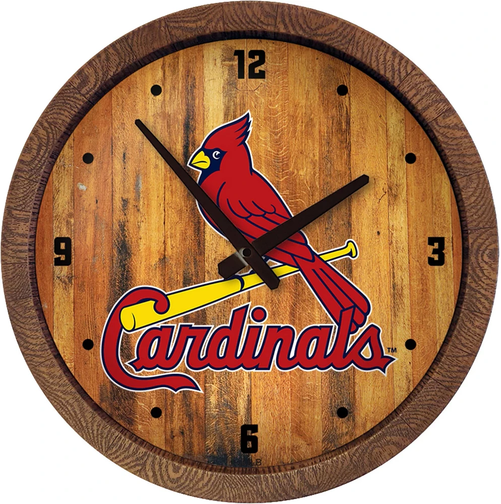 The Fan-Brand St. Louis Cardinals Faux Barrel Top Wall Clock