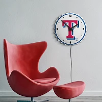 The Fan-Brand Texas Rangers Logo Bottle Cap Lighted Wall Clock                                                                  