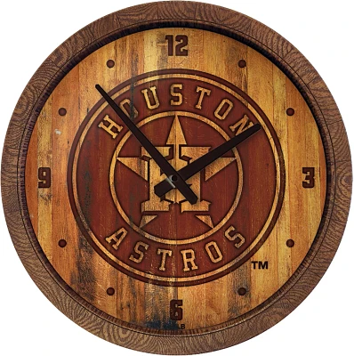 The Fan-Brand Houston Astros Branded Faux Barrel Top Wall Clock                                                                 