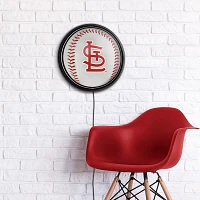 The Fan-Brand St. Louis Cardinals Baseball Round Slimline Lighted Wall Sign                                                     