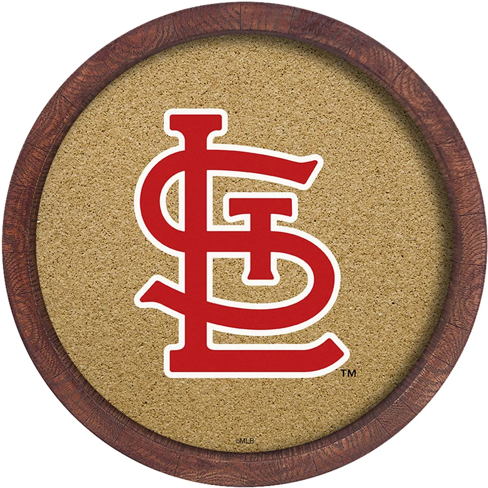 The Fan-Brand St. Louis Cardinals Faux Barrel Framed Cork Board                                                                 