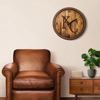 The Fan-Brand Kansas City Royals Branded Faux Barrel Top Wall Clock                                                             