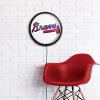 The Fan-Brand Atlanta Braves Logo Round Slimline Lighted Wall Sign                                                              