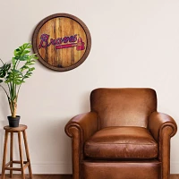 The Fan-Brand Atlanta Braves Weathered Faux Barrel Top Sign