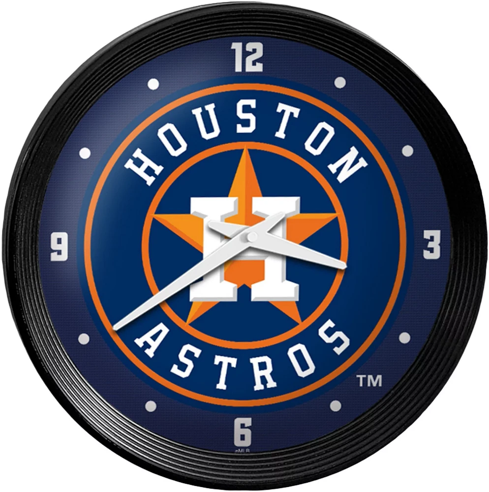 The Fan-Brand Houston Astros Ribbed Frame Wall Clock                                                                            