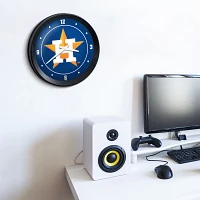The Fan-Brand Houston Astros Logo Ribbed Frame Wall Clock                                                                       