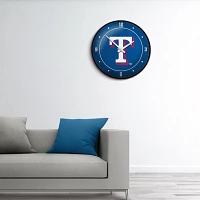 The Fan-Brand Texas Rangers Logo Modern Disc Wall Clock                                                                         