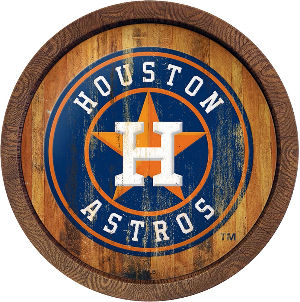 The Fan-Brand Houston Astros Weathered Faux Barrel Top Sign