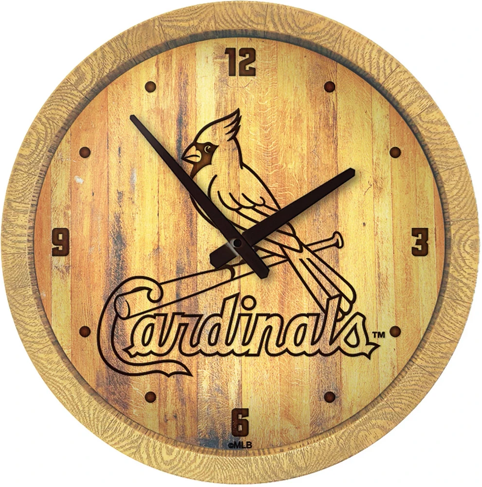 The Fan-Brand St. Louis Cardinals Ash Branded Faux Barrel Top Wall Clock                                                        