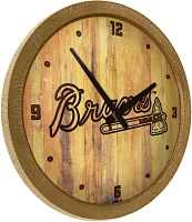 The Fan-Brand Atlanta Braves Ash Branded Faux Barrel Top Wall Clock                                                             