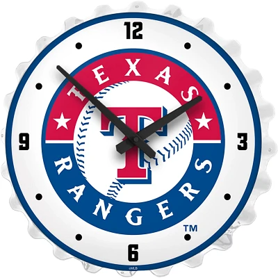 The Fan-Brand Texas Rangers Bottle Cap Lighted Wall Clock                                                                       