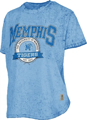 Three Square Women's University of Memphis Sun Washed Gibraltar Cropped T-shirt
