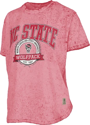 Three Square Women's North Carolina State University Sun Washed Gibraltar Cropped T-shirt