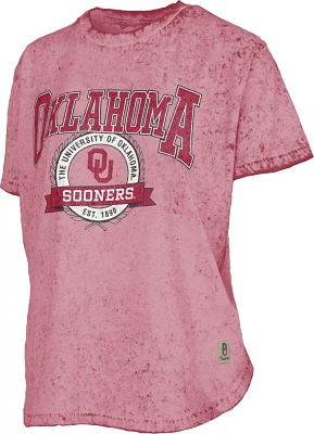 Three Square Women's University of Oklahoma Sun Washed Gibraltar Cropped T-shirt