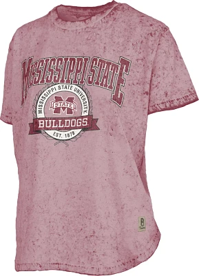 Three Square Women's Mississippi State University Sun Washed Gibraltar Cropped T-shirt