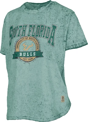 Three Square Women's University of South Florida Sun Washed Gibraltar Cropped T-shirt