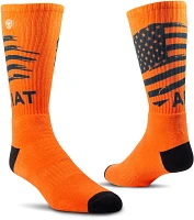 Ariat Men's Patriot Printed Graphic Work Crew Socks 2 Pack                                                                      