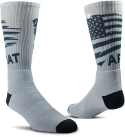 Ariat Men's Patriot Printed Graphic Work Crew Socks 2 Pack                                                                      