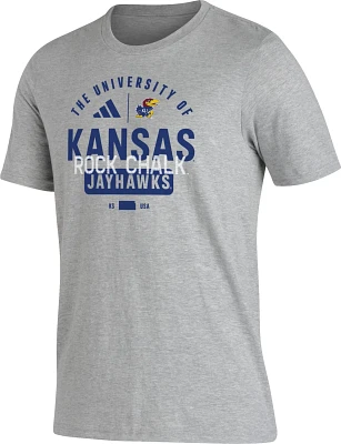 adidas Men's University of Kansas Sewn Up Fresh Graphic T-shirt