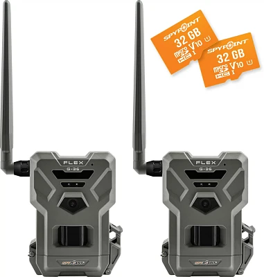 SpyPoint Flex-G36 Cellular Trail Camera Twin Pack with 2 MicroSD Cards                                                          