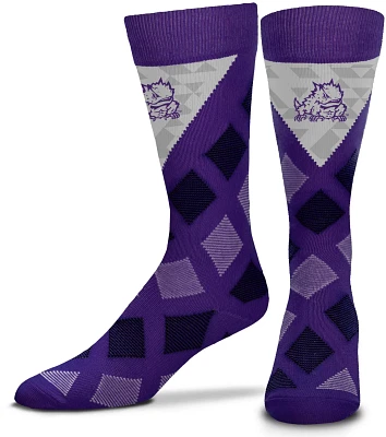 For Bare Feet Texas Christian University Dashed Diamond Thin Socks                                                              