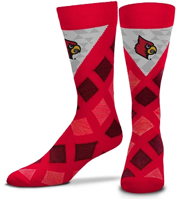 For Bare Feet University of Louisville Dashed Diamond Thin Socks                                                                