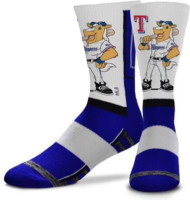 For Bare Feet Texas Rangers Mascot Snoop Crew Socks                                                                             