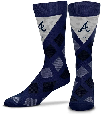 For Bare Feet Atlanta Braves Dashed Diamond Thin Socks                                                                          